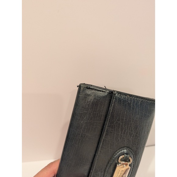 GUCCI Black Leather Continental Wallet‎ Womens Checkbook Credit Card Authentic - Picture 7 of 11